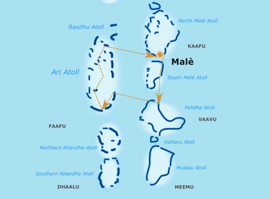 BEST OF CENTRAL ATOLLS MAP